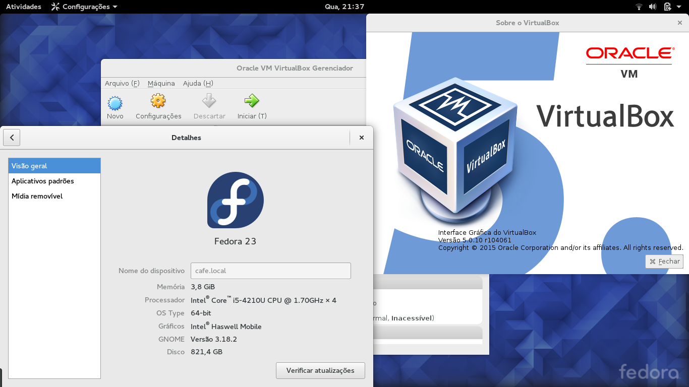 VirtualBox 5 no Fedora/CentOS/RHEL – Blog do Vieira